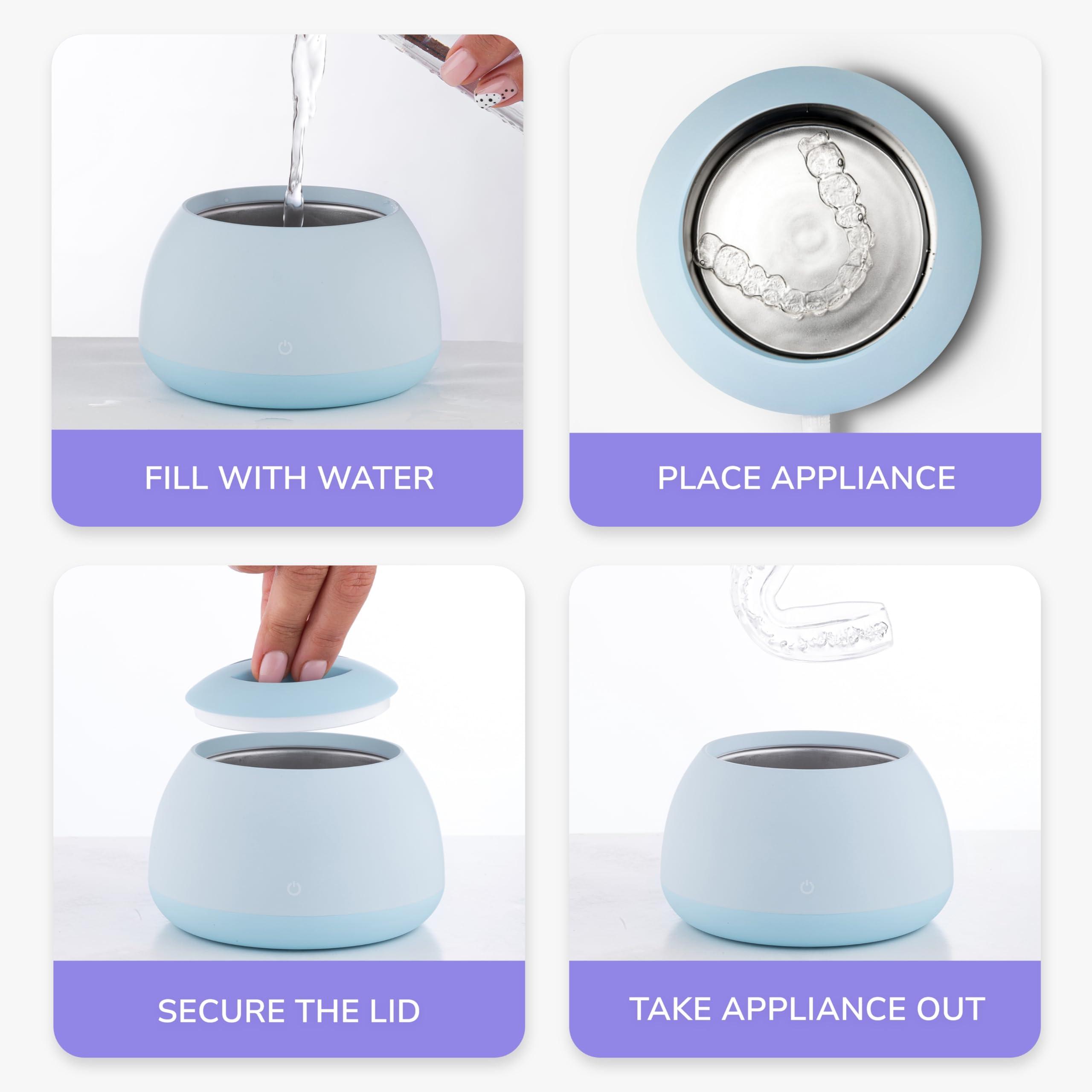 Zima Dental Zima Dental Pod | Sky Blue | Ultrasonic Retainer Cleaner Machine | Aligner, Nightguard, Mouth Guard, Denture Cleaner | Oral Dental Care FSA HSA Approved