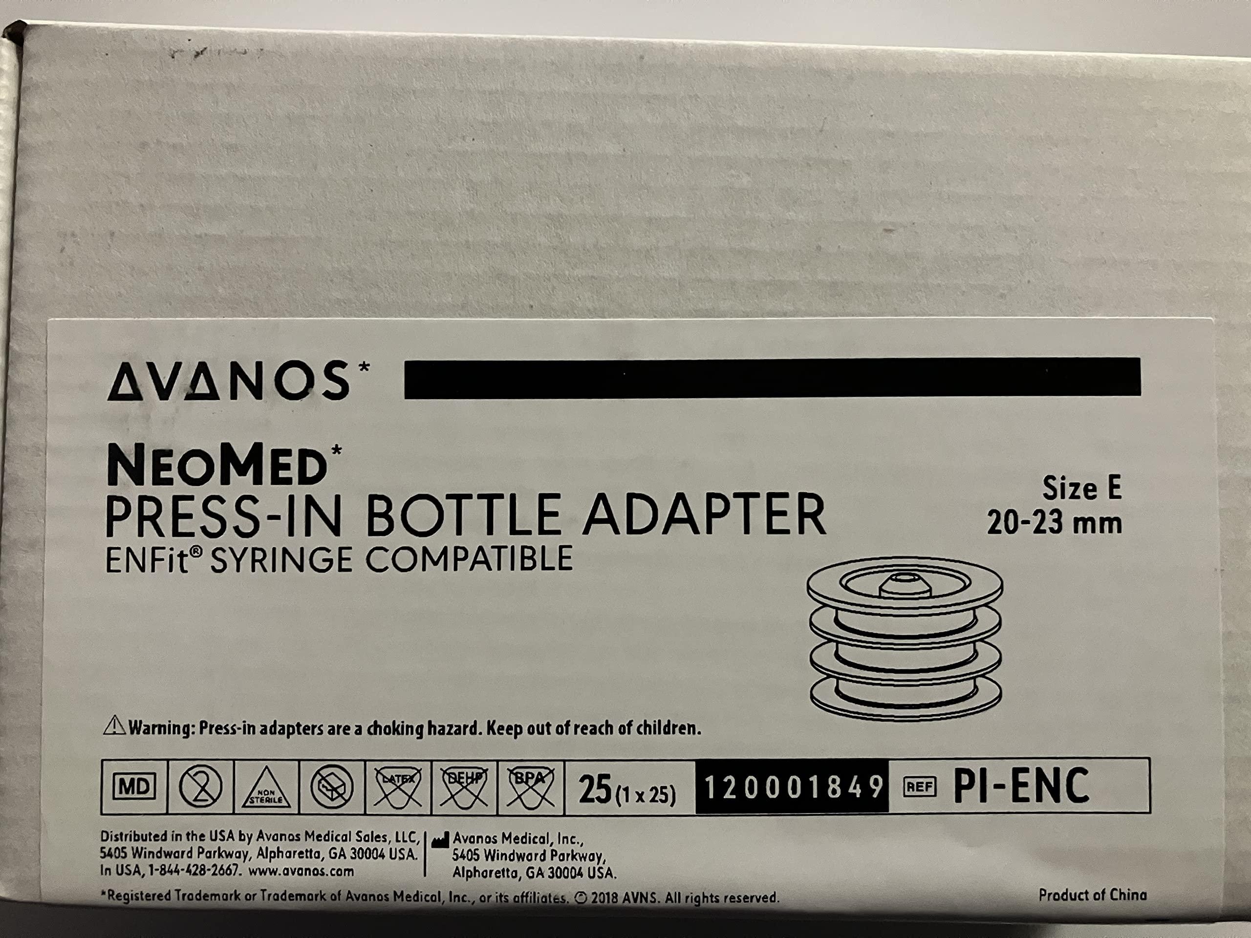 Neomed ENFit Press-in Medicine Bottle Adapter - 20mm-23mm - Box of 25