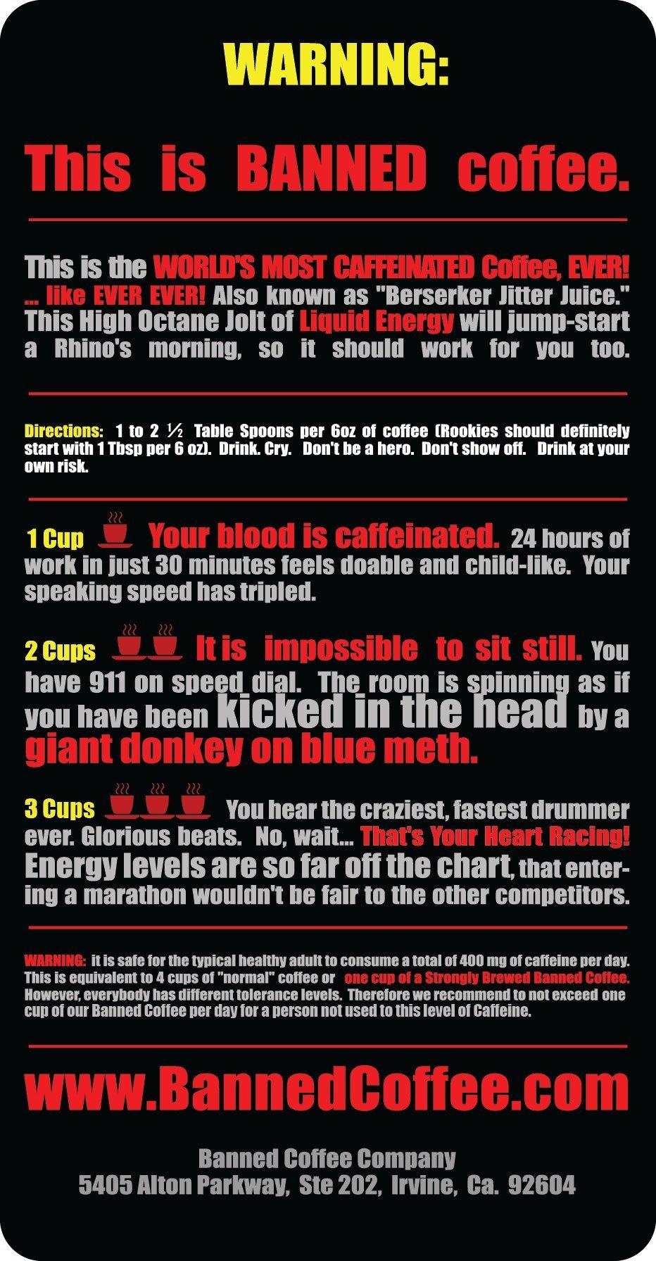 Banned Coffee Banned Coffee Whole Bean World's most delicious Strongest Coffee - Our Best Medium Dark Roast - 1 LB Bag