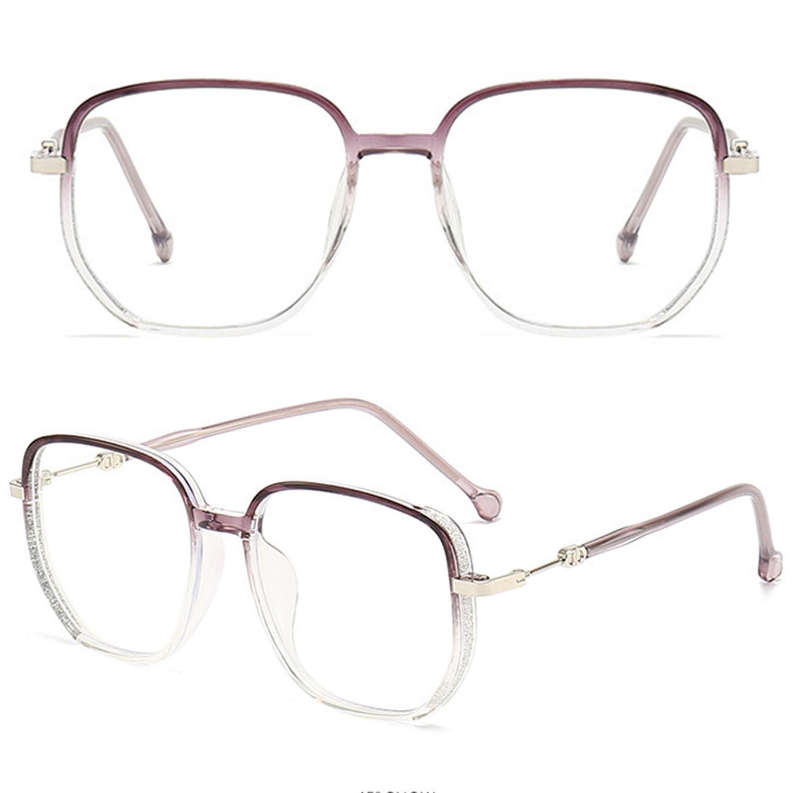 Aultink Women\'S Portable Fashion Anti-Blue Light Reading Glasses Ultra Light Reader Large Fram Multifocal Glasses (+150,White)