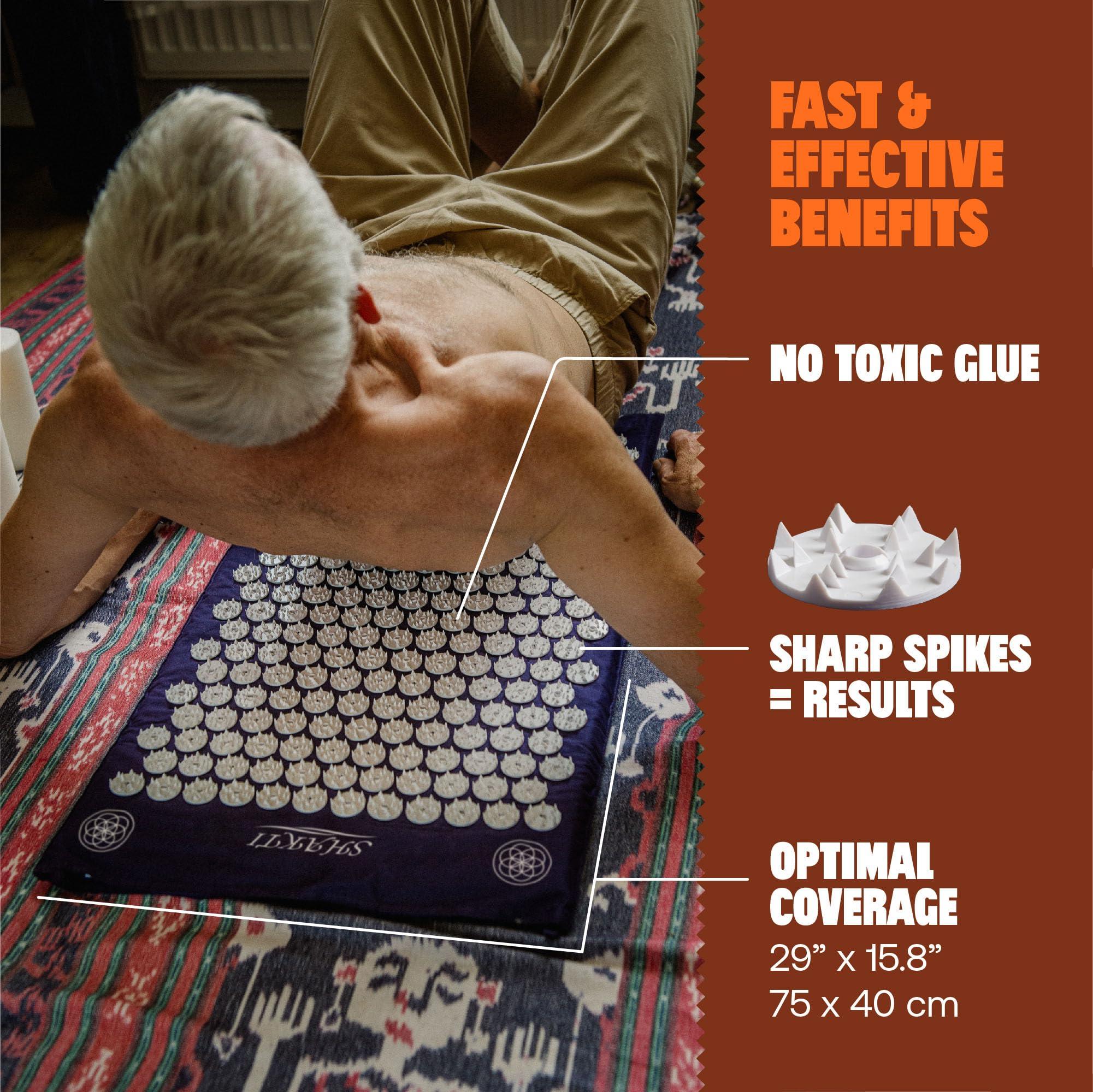 ShaktiMat ShaktiMat Classic Acupressure Mat Advanced Intensity in Indigo, Relieves Stress & Tension, Promotes Relaxation & Focus | Similar to Acupuncture, No Needles Required | FSA/HSA Eligible