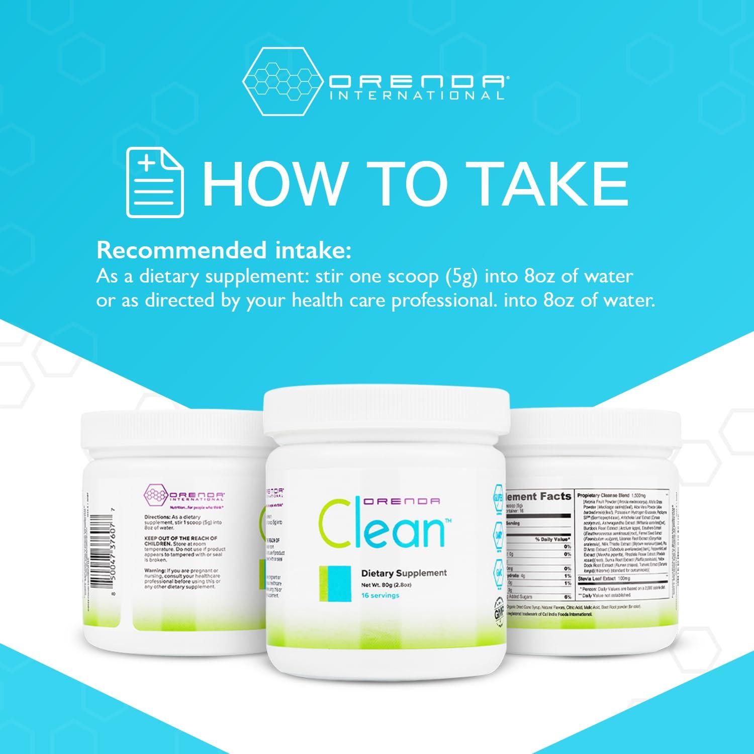 Orenda International Orenda Clean - Peptizyme-SP EN, Aronia Berry, Aloe Vera and More for Digestive Support - Nutrient-Rich Supplement for Wellness - 80g, 16 Servings