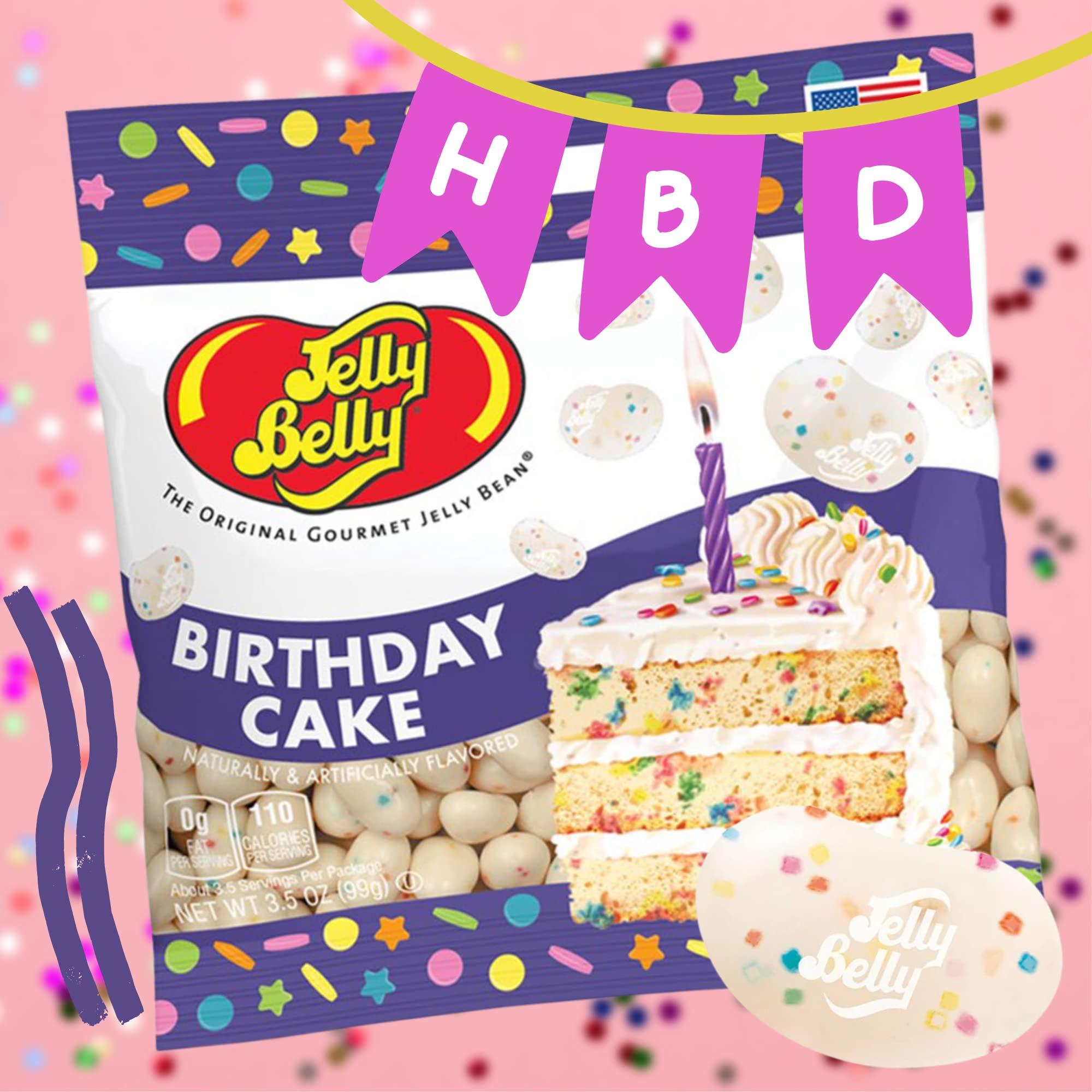 Needzo Birthday Cake and Unicorn Mix Flavored Jelly Beans, Girls Celebration Kit Gourmet Chewy Candy for Boys and Girls, Shareable Bagged Candies, Pack of 2, 3.5 Ounces