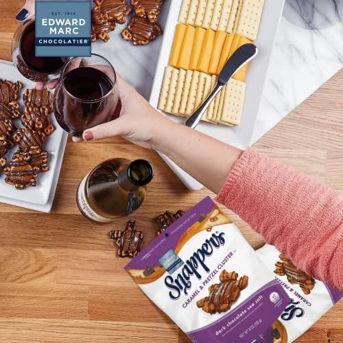 Snappers Edward Marc Snappers Sweet Caramel & Pretzels Cluster - Crunchy Pretzel Snack With Dark Chocolate & Sea Salt For Adults And Kids - 6 oz (Pack of 2)