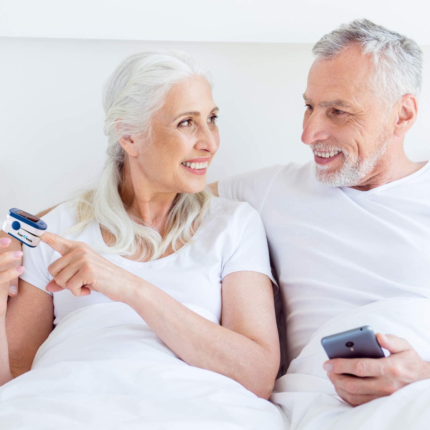 Zacurate Zacurate 500BL Fingertip Pulse Oximeter Blood Oxygen Saturation Monitor with Batteries Included (Navy Blue)