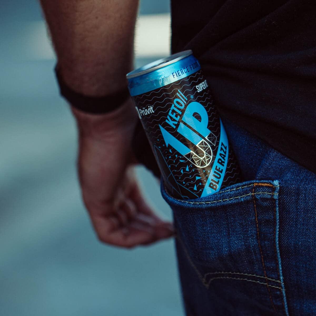 PRVIT The Blue Razz Keto//Up Drink Ready-to-Drink Ketones for Focus for Men and Women - 12 pack