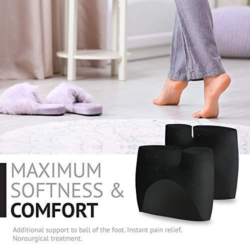 BRISON Metatarsal Pads Ball of Foot Cushions - Soft Gel Forefoot Sleeves Mortons Neuroma Callus Metatarsalgia Feet Pain Relief Bunion Forefoot Cushioning Relief Women Men - 2 Pairs - Black
