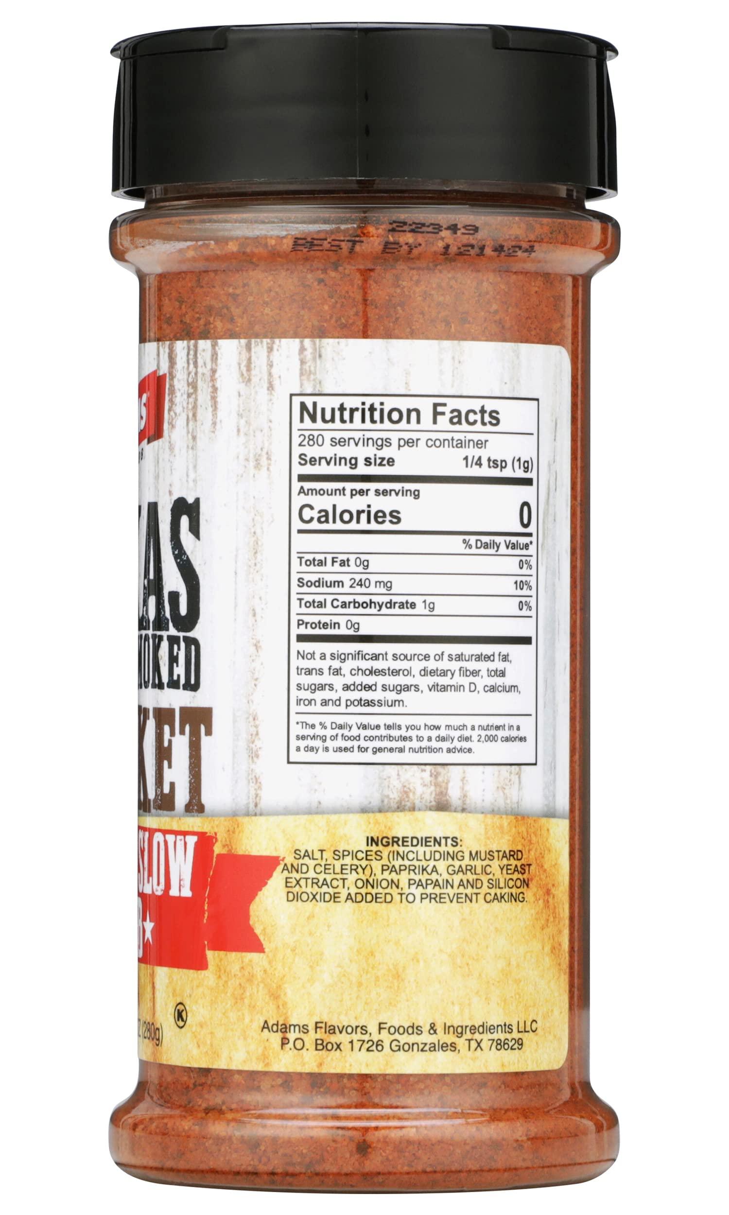 ADAMS EXTRACT Adams Texas Style Smoked Brisket Low N’ Slow Rub, 9.89 Ounce Bottle (Pack of 1)