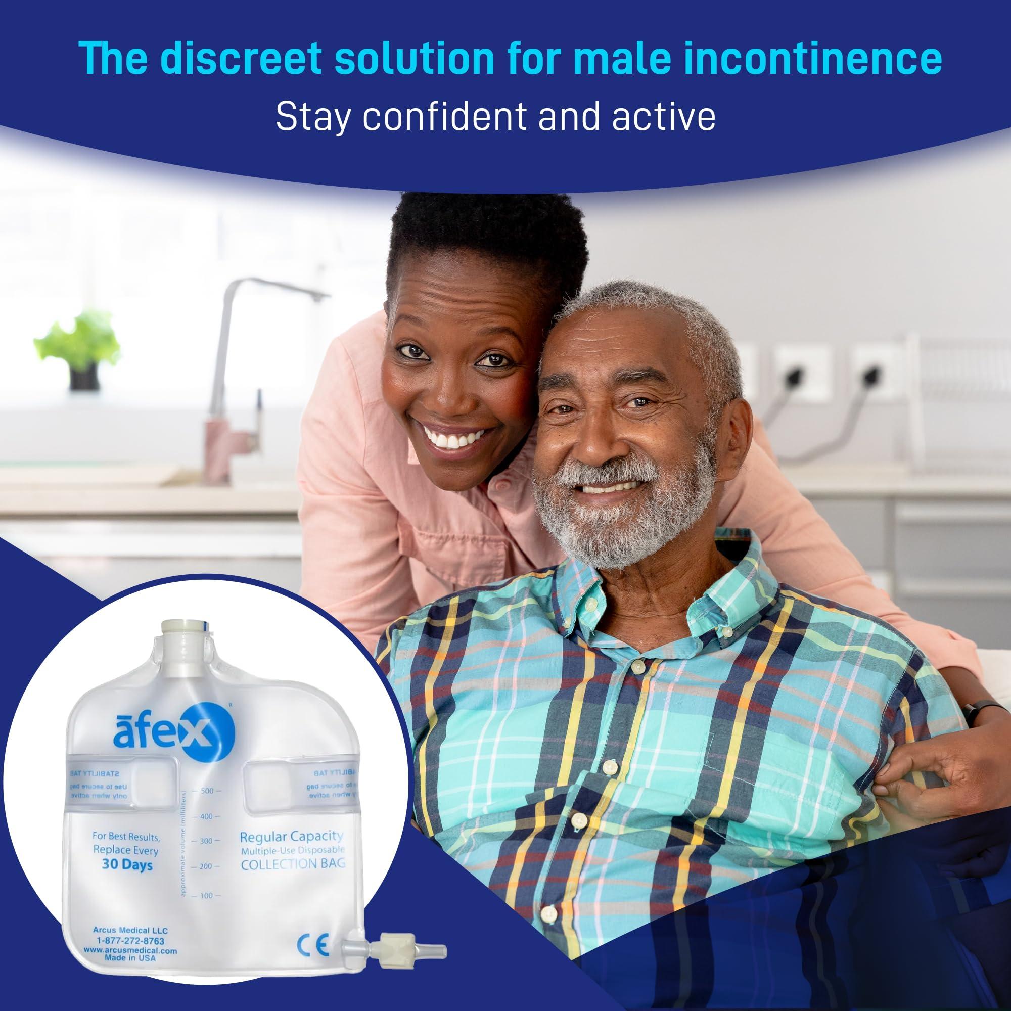 Arcus Medical Afex Management System for Male Incontinence with High Receptacle Recommended for Active Daytime use XXXLarge Waist