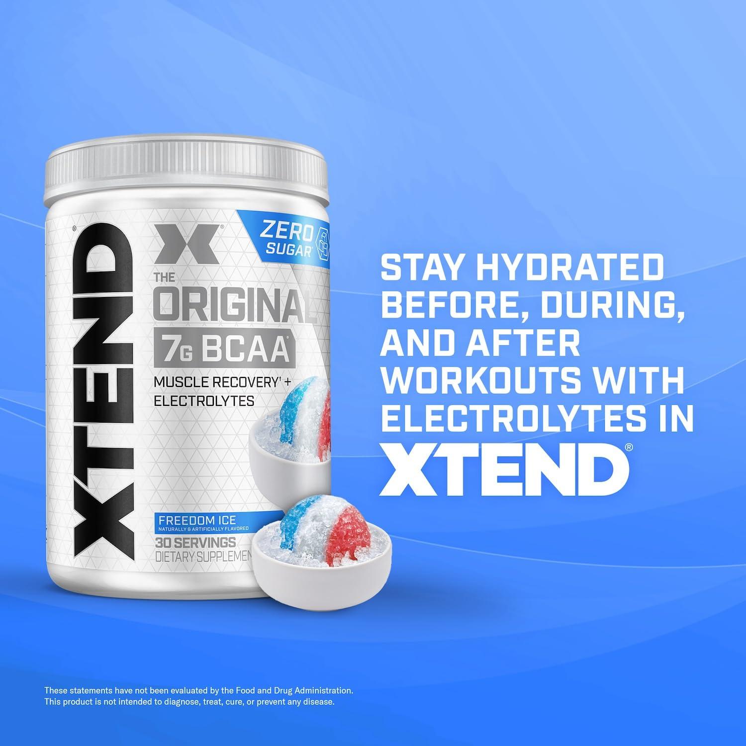 Xtend Xtend XTEND Original BCAA Powder 7g BCAA and 2.5g L-Glutamine, Sugar Free Post Workout Muscle Recovery Drink with Amino Acids for Men & Women, 30 Servings