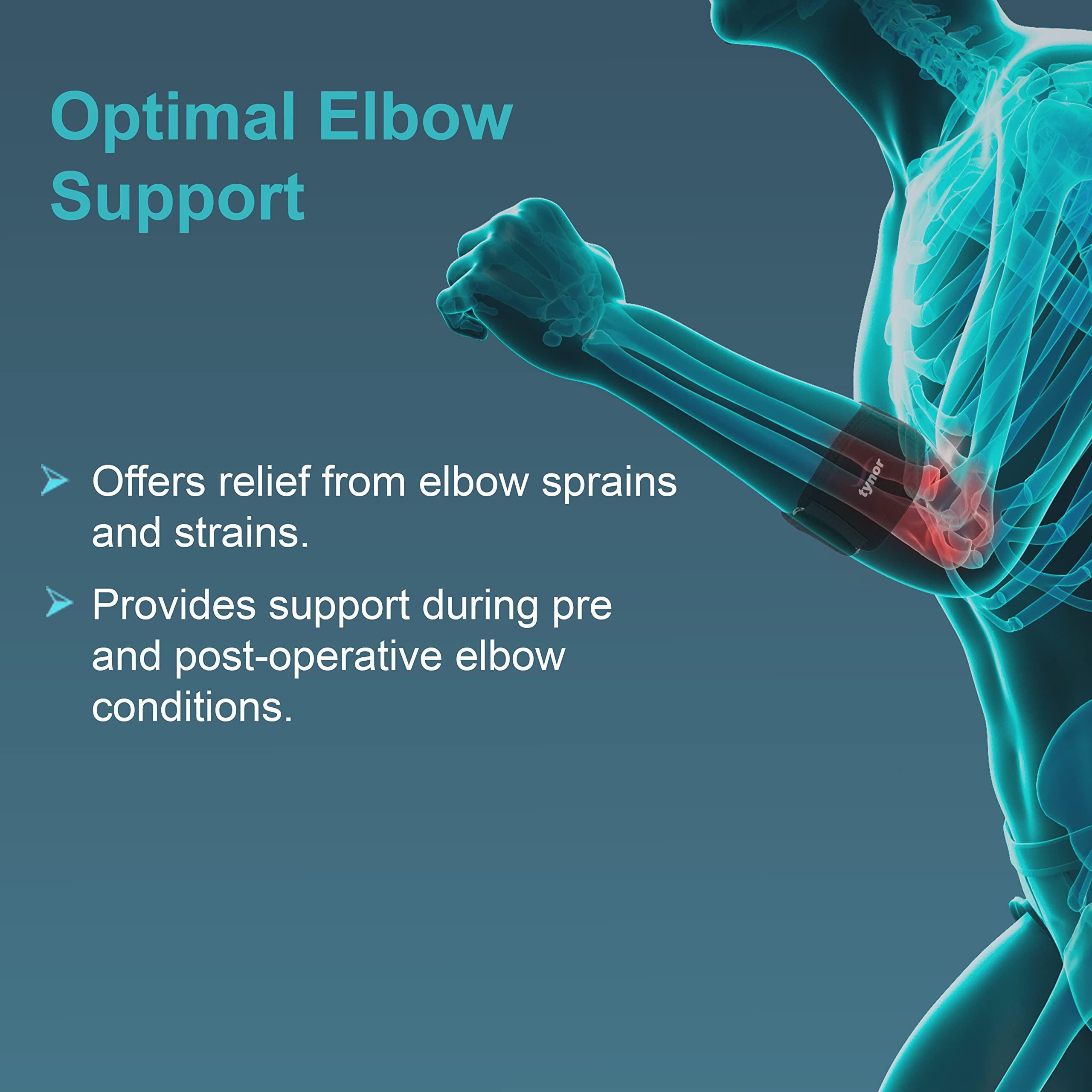 TYNOR TYNOR Tennis Elbow Support for Men & Women, Adjustable Elbow Strap Pain Relief with Compression Pad Elbow Arm Band Wrap for Weightlifting Tendonitis Forearm Brace Straps Large, 1 Unit