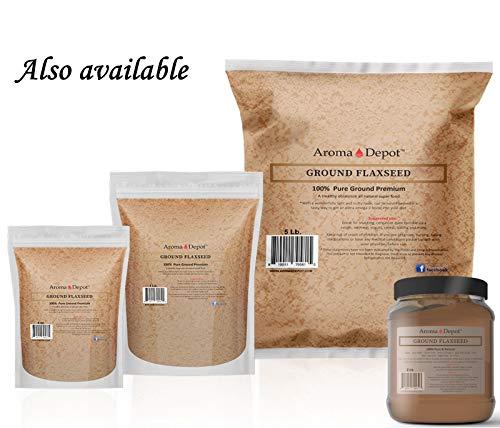 Aroma Depot 4oz Ground Brown Flaxseed Flax Seed Powder Omega-3 Fats | NON GMO | Gluten-free | 4 ounces Semillas de linaza en polvo