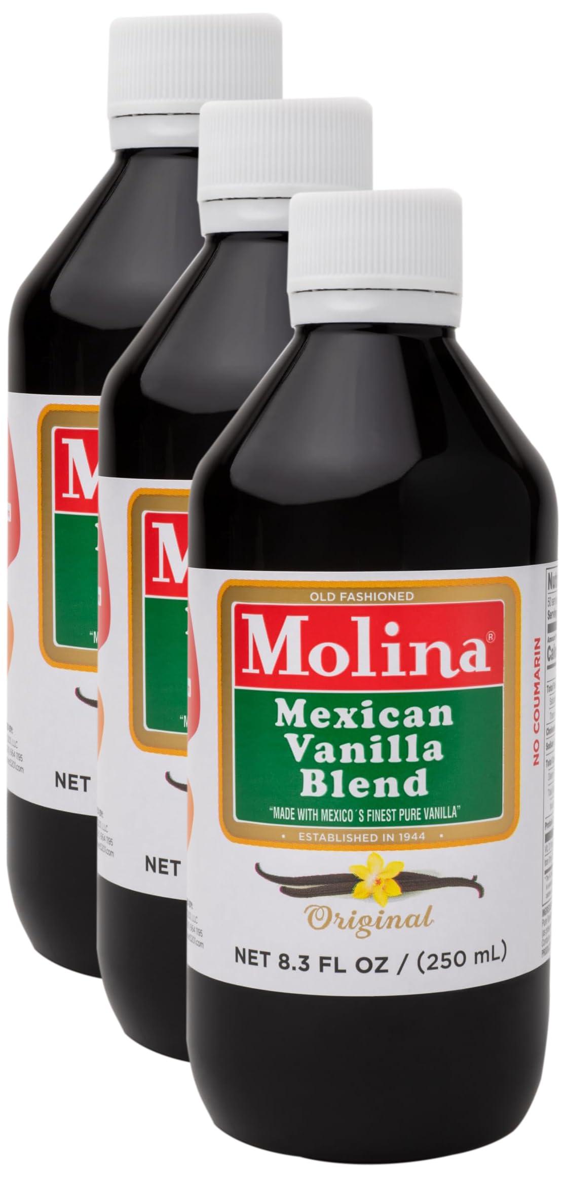 Molina Molina Mexican Vanilla Blend Extract - Original, 8.3 Fl Oz (Pack of 3)