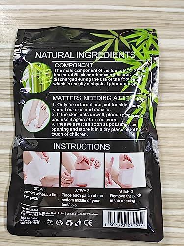 Tudiqe 20PCS Foot Pads, Natural Bamboo Vinegar Ginger Powder, Easy to Use and Feel Better, Ginder Foot Pads for Relaxation, Relieve Stress, Improve Sleep, Pain Relief