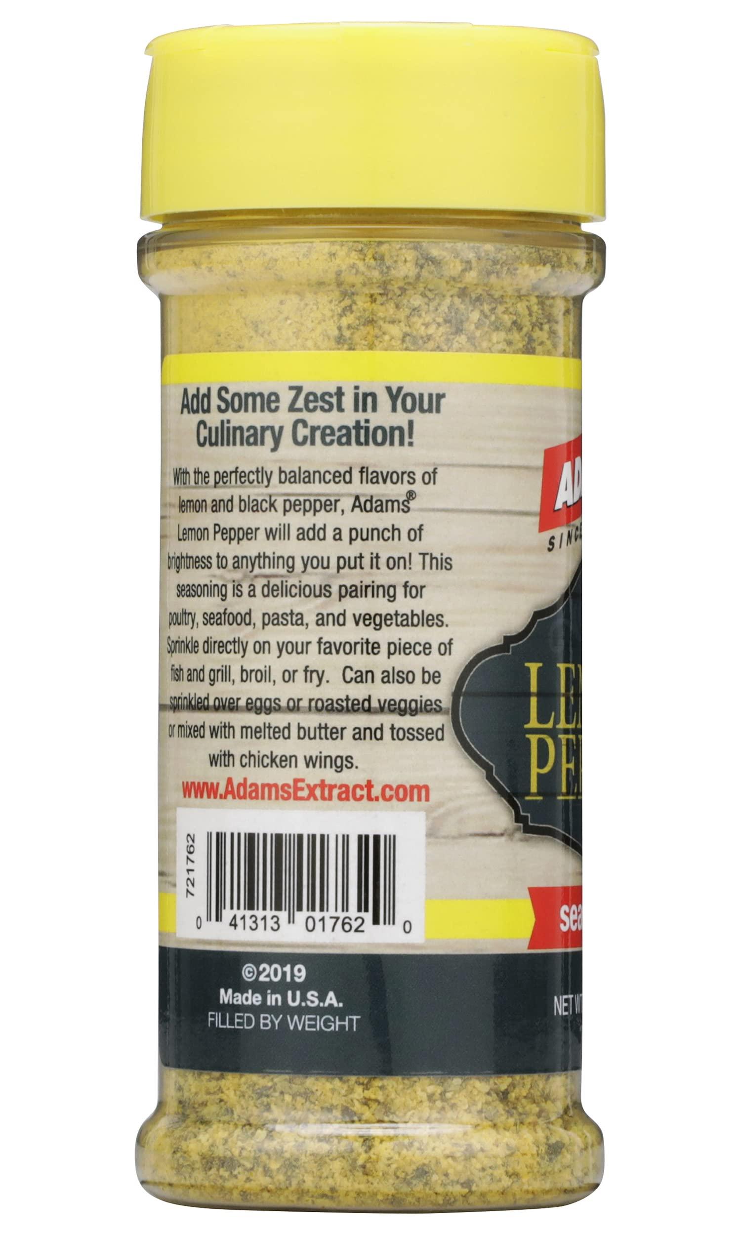 Adams Extract Adams Lemon Pepper Seasoning, 4.94 Ounce Bottle (Pack of 6)
