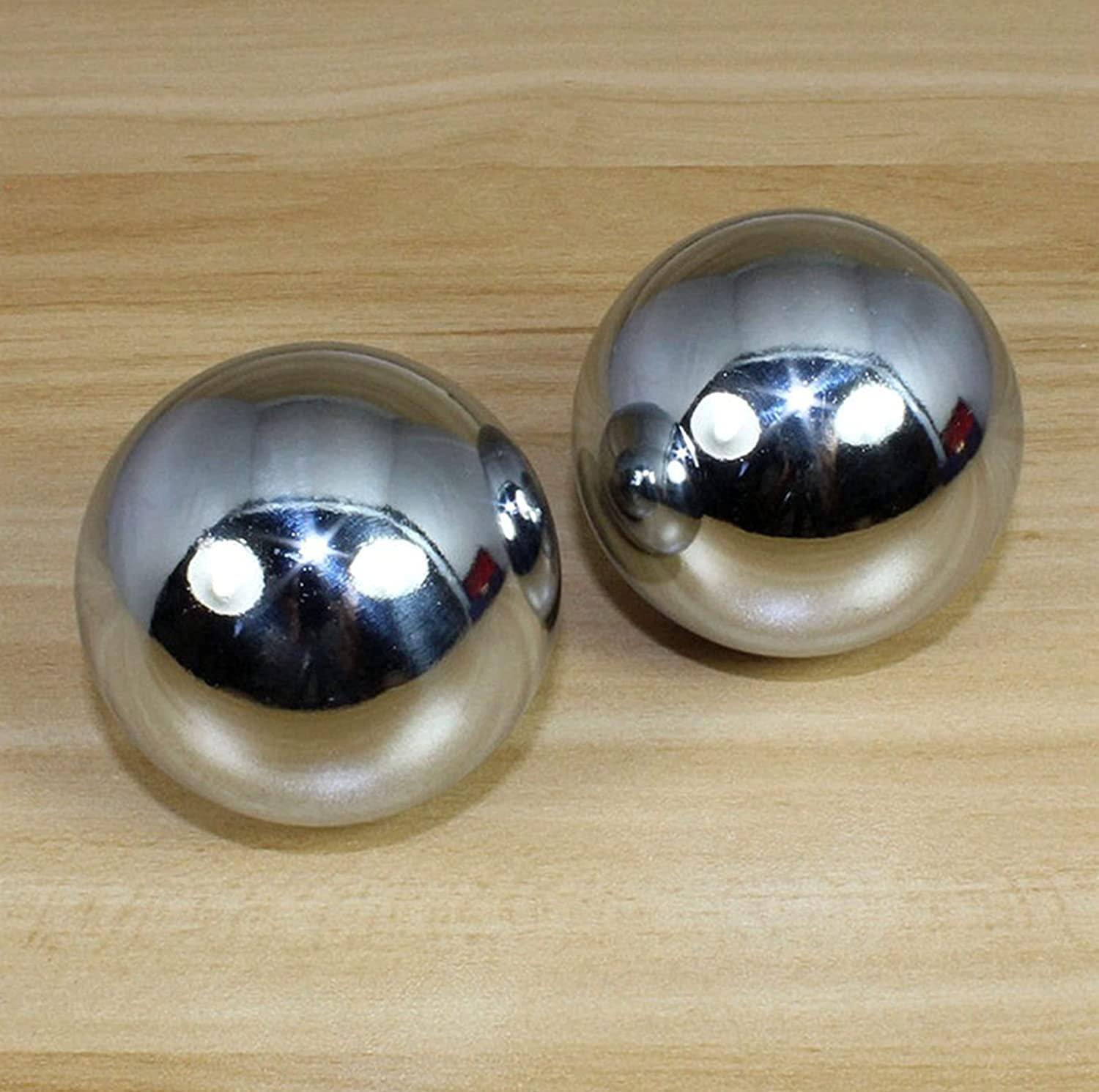 ZHANGZONG Baoding Balls Chinese Health Balls Stress balls for adults ZHANGZONG 1.7Inches Exercise Stress Balls, Chrome-Plated Silver Imitation Solid Hand Massage Hand Balls, for Stress Relief Hand Exercise Ball