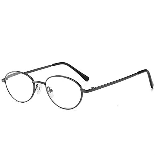 WWWL WWWL Reading Glasses, Retro Oval Reading Glasses, Anti-Blue Light, Metal Frame Eyeglasses for Women&Man, Computer Glasses (Color : A, Size : +1)