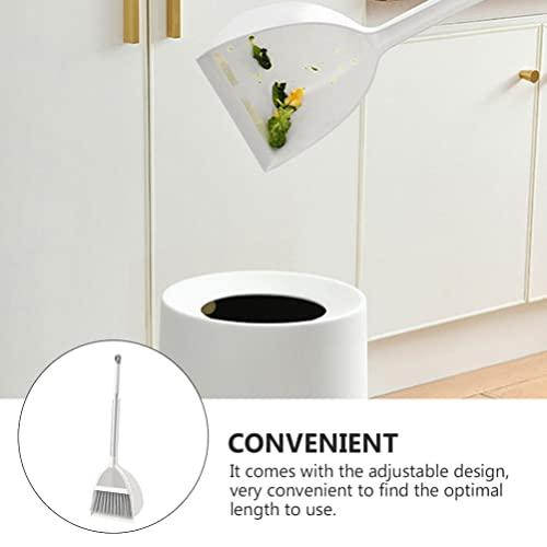 Ipetboom Dustpan Brush Set Mini Broom with Dustpan Little Housekeeping Helper Handle Upright Dustpan Floor Sweeping Tool for Home Office Shop Kitchen