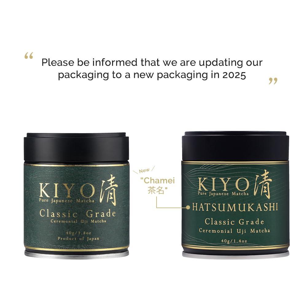 Kiyo Matcha Kiyo Matcha Classic Grade Hatsumukashi Ceremonial Uji Matcha - Pure Japanese First Harvest Ceremonial Grade Matcha Green Tea Powder from Uji, Japan (40g/1.41oz)