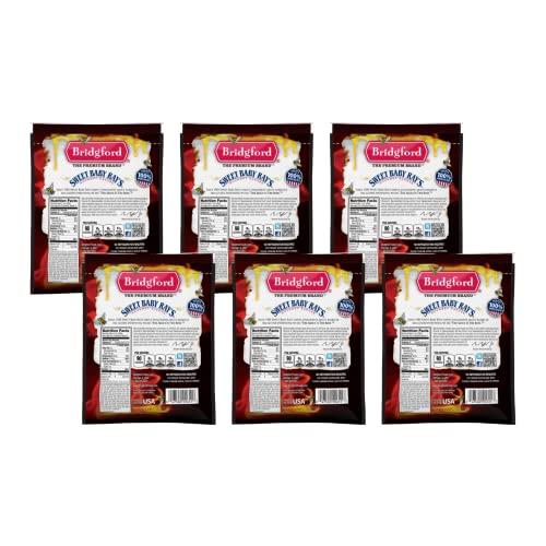 Bridgford Bridgford Sweet Baby Rays Beef Jerky Honey BBQ 3.25 oz Pack of 6 - High Protein Jerky for Midday Energy Boost or Post Workout Snack - Naturally Smoked Ready-to-Eat Meat Snacks for On the Go Snacking