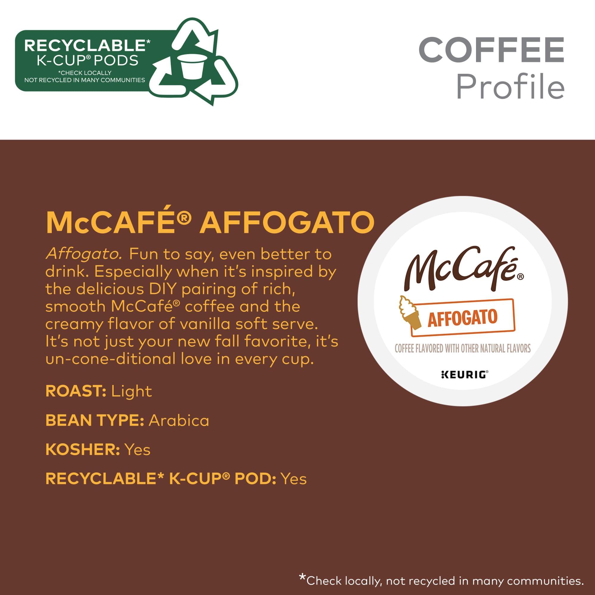 McCafe McCafe Affogato, Single Serve Keurig K-Cup Pods, Flavored Coffee, Limited Edition, 60-Count Box (6 Packs of 10)