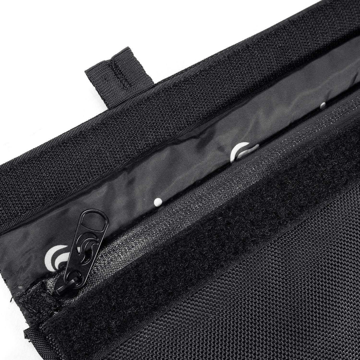 Skunk Skunk Mr Slick Smell Proof Bag 11\"x6\" US PATENT NUMBER D824,672 (Black/Brown Leather)