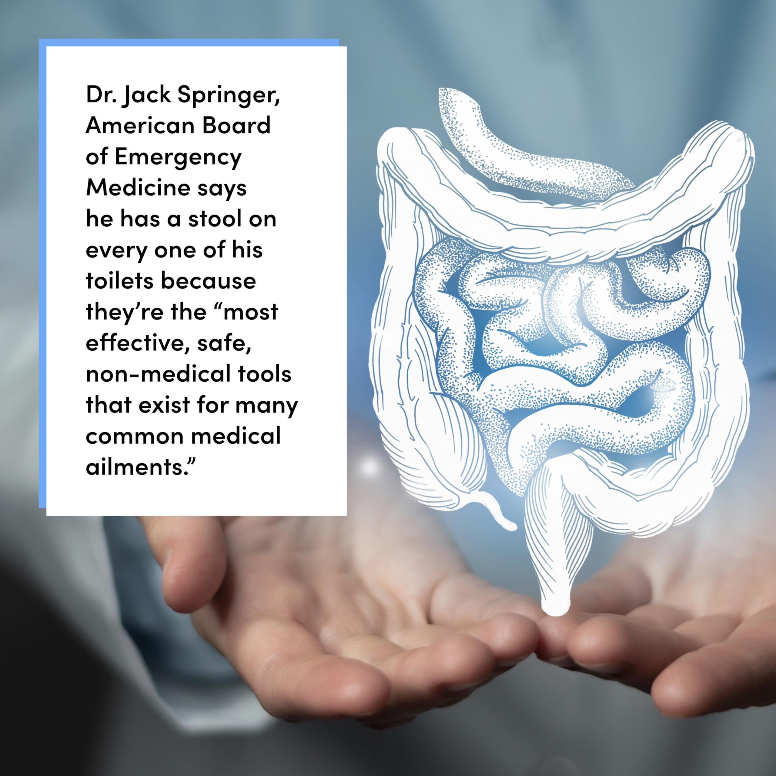 TUSHY TUSHY Ottoman: A Premium Toilet Stool for The Bathroom, Modern Sleek Design | Squatting Position Helps Improves Bowel Health & Relieves Constipation (Relaxed 7.5" White/Bamboo)