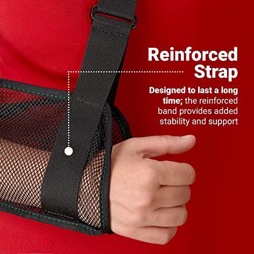 MEDca Mesh Arm Shoulder Sling - Shoulder Immobilizer for Shower - Adjustable Arm Brace Support for Rotator Cuff, Elbow and Other Injury Right/Left & Splint Elevation Support for Men and Women