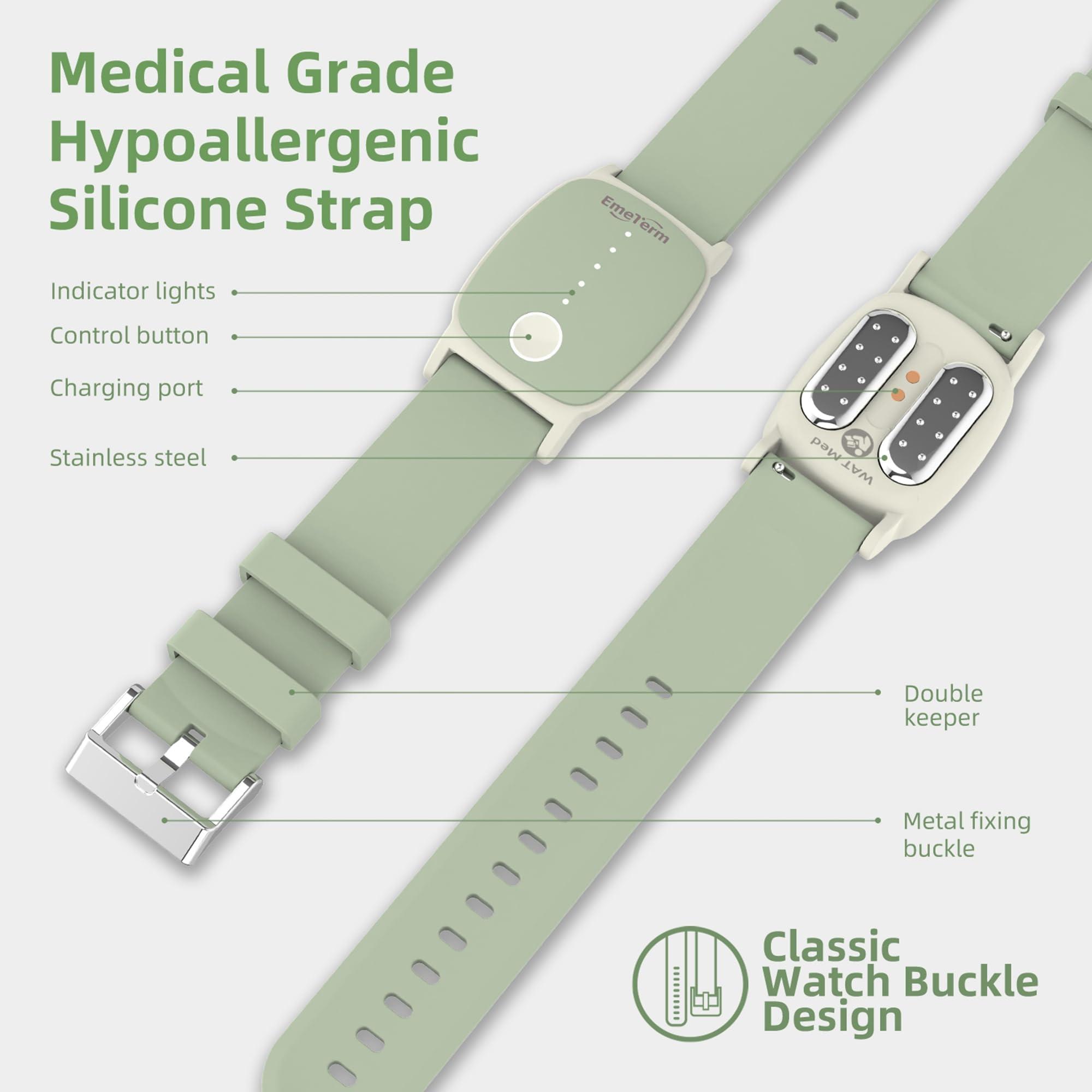 EmeTerm EmeTerm Explore FDA Cleared Anti-Nausea Wristband IP67 Waterproof Morning Motion Travel Sickness Relief Classic Strap Design (Mint Green-Extra 2pack Conductive Gel)