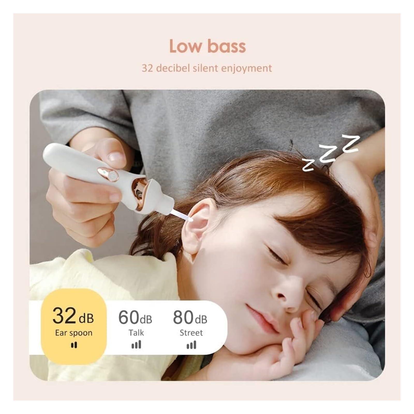 VEGIONE VEGIONE Ear Wax Remover Vacuum Cleaner Ear Wax Removal Painless Cleaning Tool, Ear Cleaning Device for Children and Adults, Earwax Cleaner with Light, (Color : Black Nero)