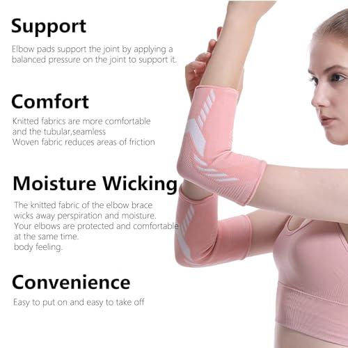 Cinlitek Cinlitek Elbow Support Brace for Women and Men,Elbow Compression Sleeve, for Golfers Elbow, Tennis Elbow, Arthritis, Weightlifting, Tendonitis,Gym,Workouts,Reduce Joint Pain(Pink, X-Large)