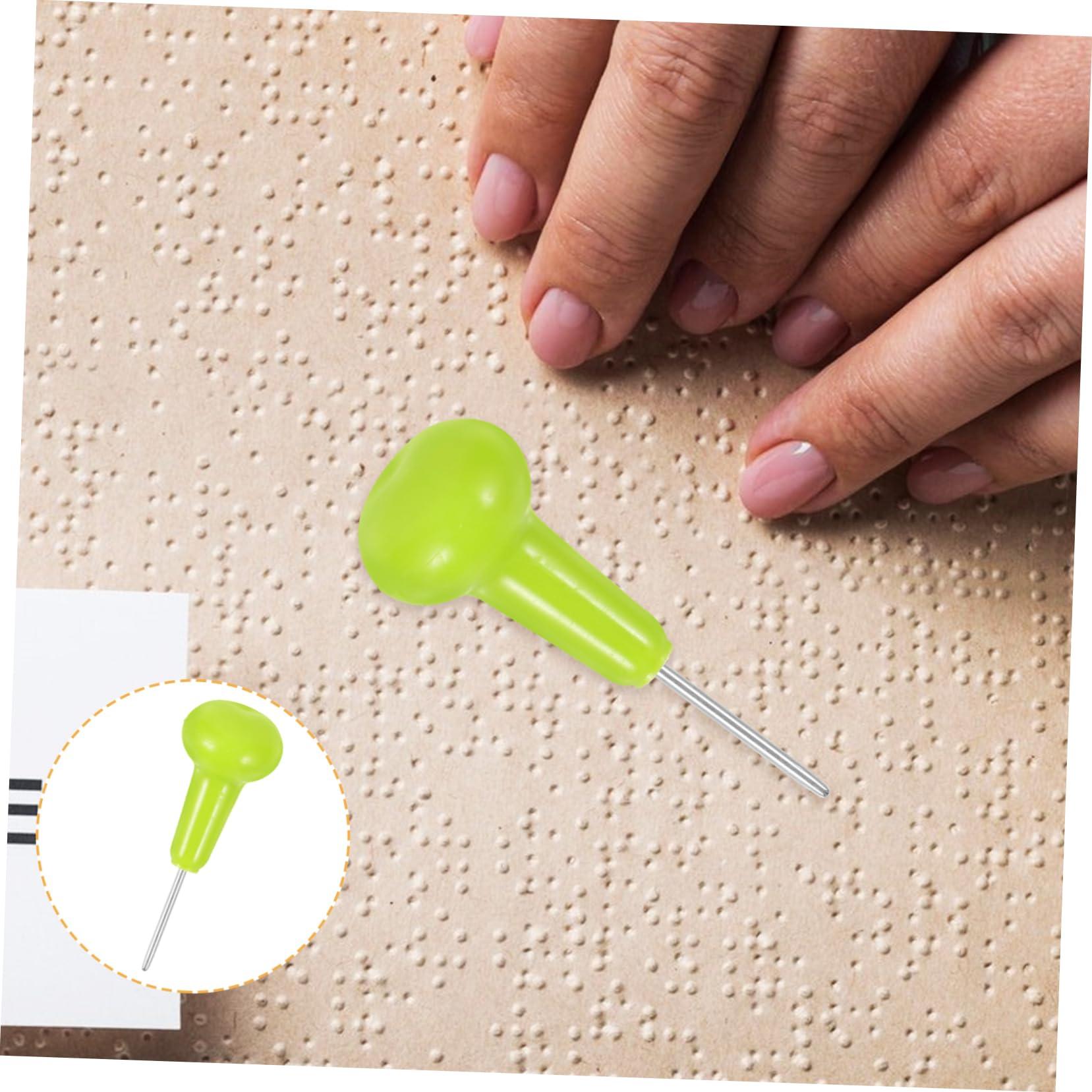 Gatuida Gatuida Blind Writing Pen Portable Braille Stylus for Blind Learning at Home Braille Writer Pens Braille Teaching Braille Writing Tool for Blind Visually Impaired Pen Spring Plastic