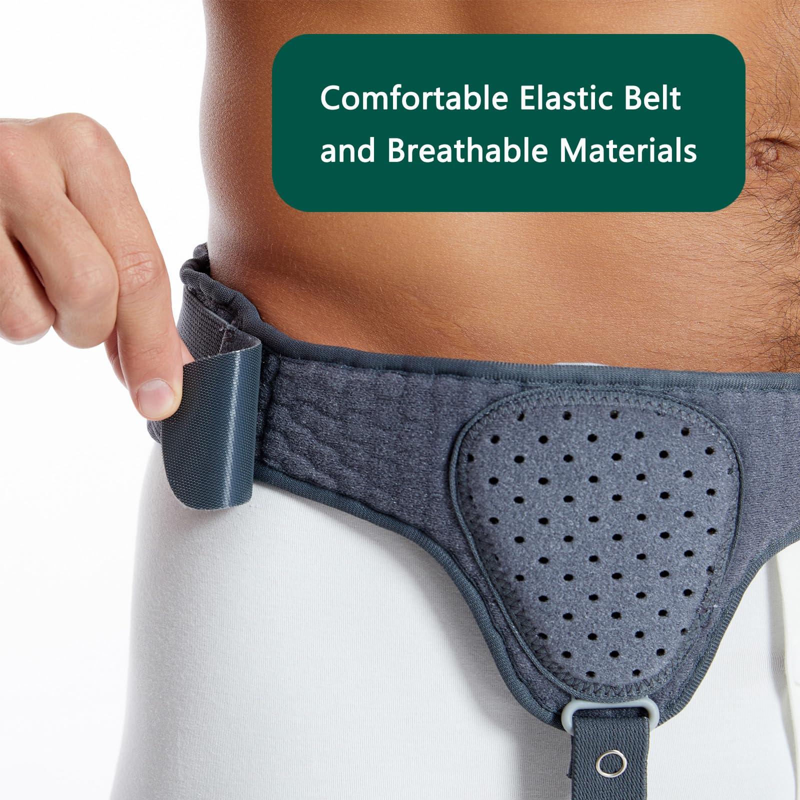 HEERTEEAJ Hernia Belt Truss for Men and Women Left or Right Side Supportive Groin Pain with Removable Compression Pads for Pre or Post-Surgical Scrotal, Femoral, Comfortable Adjustable Waist Strap Guard