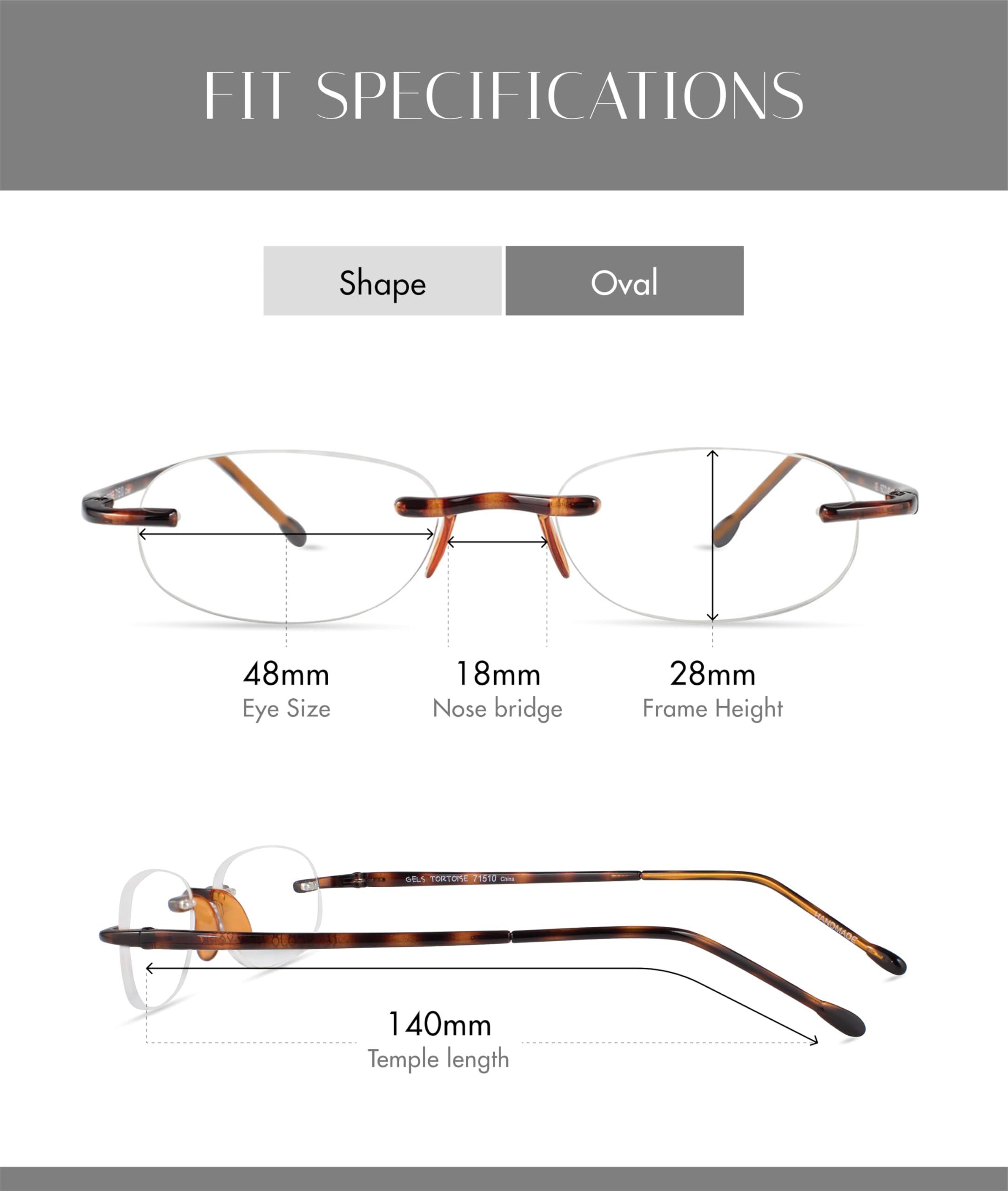 Scojo New York Scojo New York Gels Original Reading Glasses | 2x TORTOISE | Readers for Men & Women | Stylish, Scratch-Resistant Lenses