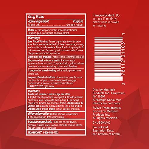 Chloraseptic Chloraseptic Sore Throat Spray, Cherry, 6 fl oz, 1 Bottle (Pack of 2)