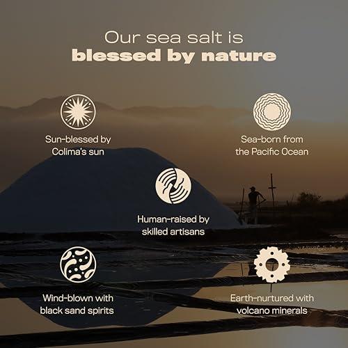 S MEXICAN S SALT S Mexican S Salt, 18 oz Colima Fleur de Sel, Kosher, Natural, Sun Blessed, Organic, Gluten Free, Obtained by Ancient Process, Hand Harvested