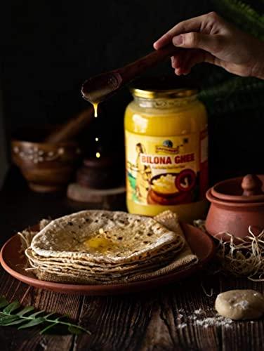 GAVYAMART Gavyamart Ghee in Pantry 100% Pure Kankrej A2 Cow Desi Ghee Non GMO - Made Using Traditional Bilona Method Ghee 1 Litre - Glass Ghee jar Pack - A2 Ghee Cow Organic 1000ml