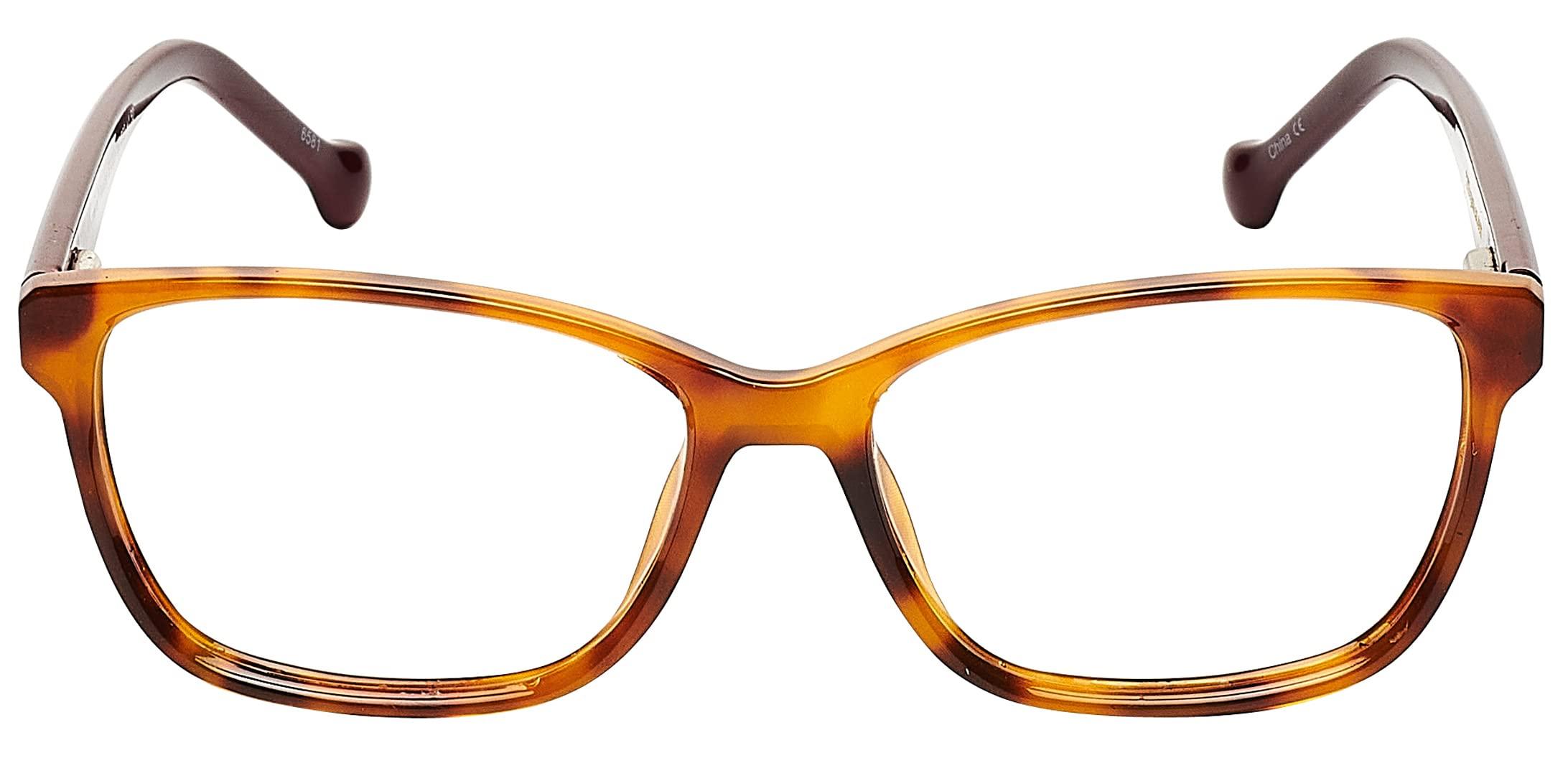 VK Couture VK Couture Women\'s Mia Fashion Readers Rectangular Reading Glasses, Maple Brown Demi, 138 mm + 2.5