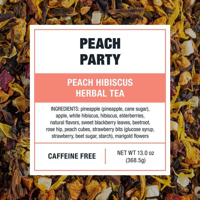 Tiesta Tea Tiesta Tea - Peach Party Cold Brew - Peach Hibiscus Herbal Tea - Premium Loose Leaf Tea Blend - Non Caffeinated Iced Tea - Cold Brew Tea Packets - Brews 64 oz of Pitcher Per Bag (Pack of 10)