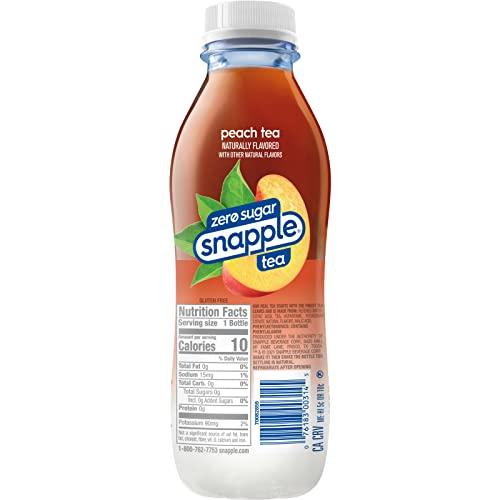 Snapple Snapple Zero Sugar Peach Tea, 16 fl oz recycled plastic bottle (Pack of 12)