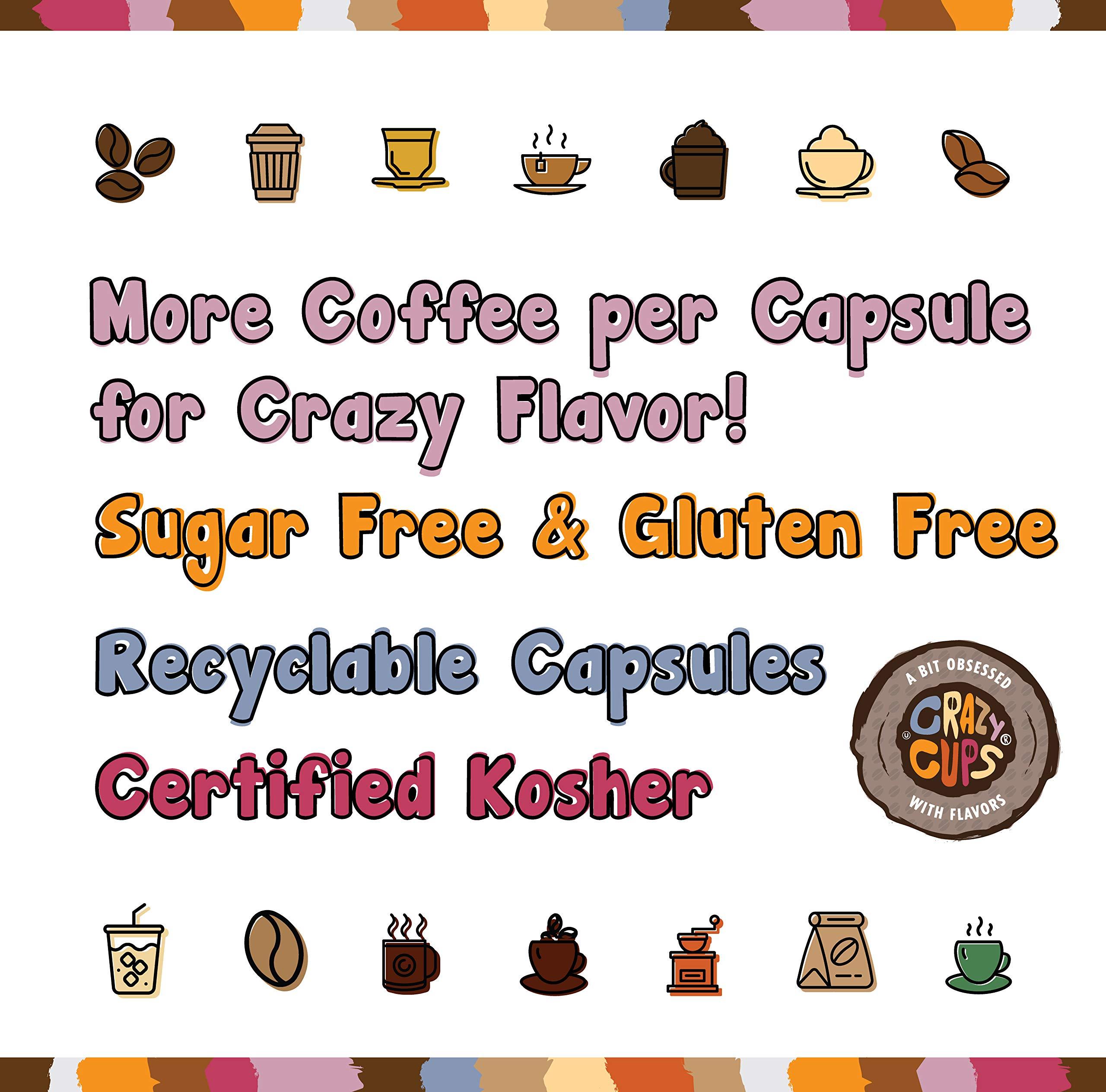 Crazy Cups Crazy Cups Chocolate Peanut Butter Hot or Iced Coffee Cup, Single Serve for Keurig K-Cups Machines, Medium Roast in Recyclable Pods, (88 Count, Pack of 4)