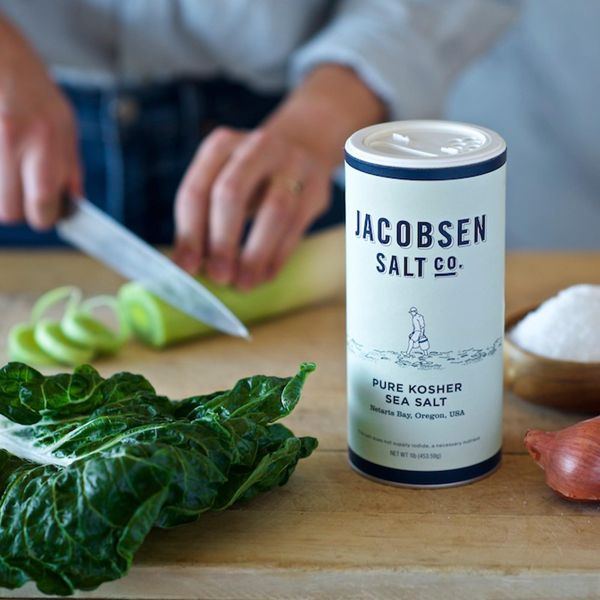 Jacobsen Salt Co. Jacobsen Salt Co. Pure Kosher Sea Salt  Kosher, Coarse, Non-Iodized Made in USA, Non-GMO, Steak Seasoning, Gourmet, Real Salt Flakes  12oz