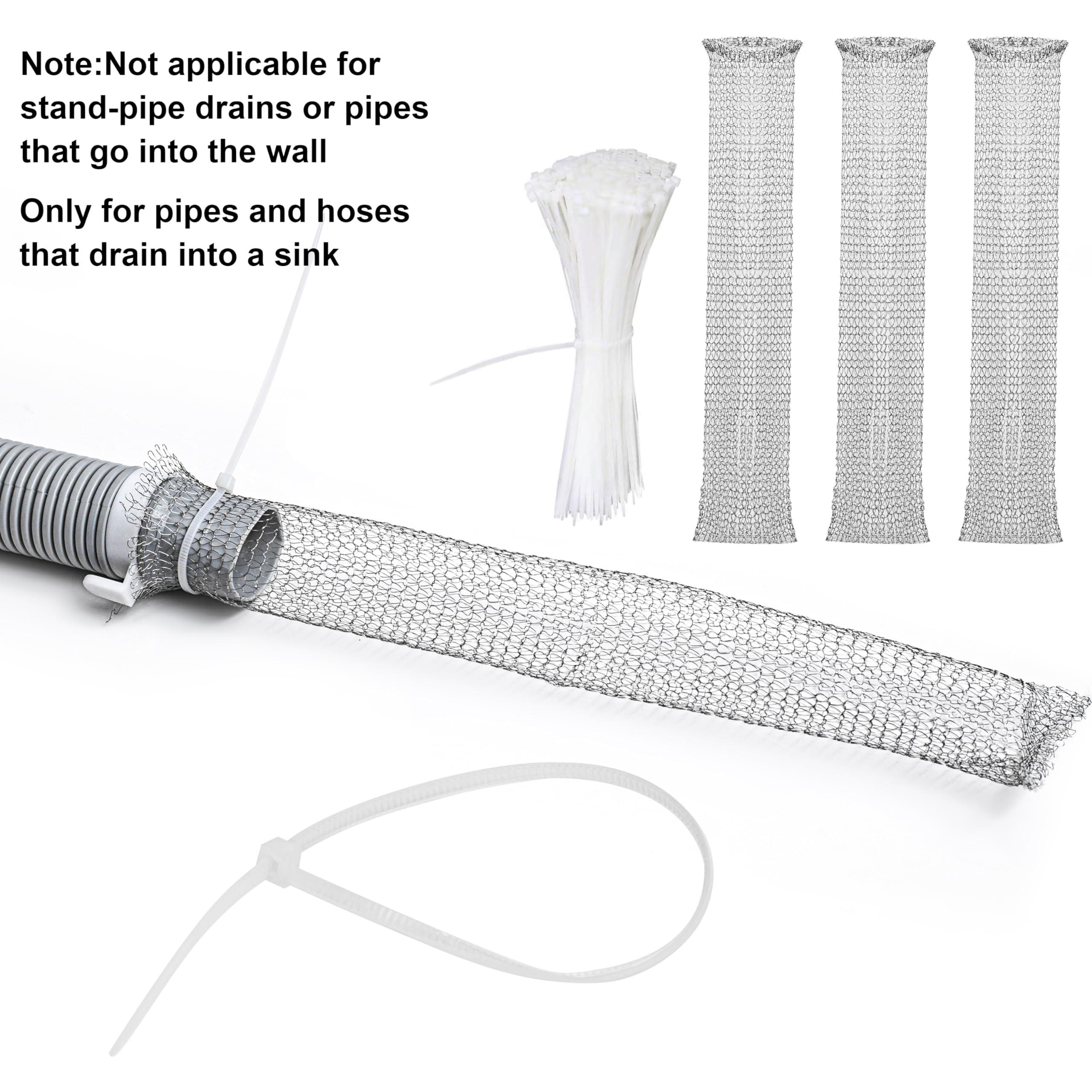 BRENSTEN BRENSTEN Washing Machine Lint Traps 24-Pcs Washing Machine Lint Catcher with Cable Ties Rust-Proof Stainless Steel Mesh Washer Lint Catcher Drain Hose Screen Filters Prevent Clogging of Drains