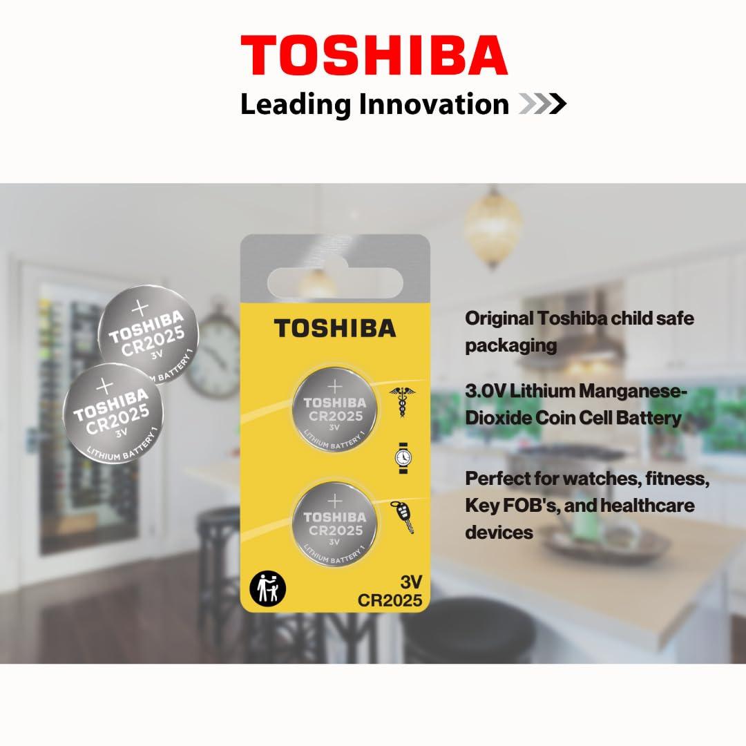 Toshiba Toshiba CR2025 3V Lithium Coin Cell Child Resistant Blister Package (6 Batteries)
