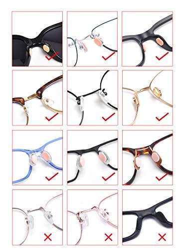 SAIGO Nose Pads Soft Foam Adhesive Anti-Slip Silicone Eyeglass Nose Pads Stick On for Glasses Eyeglasses Sunglasses 12 Pairs, 1.0mm, Skin Color