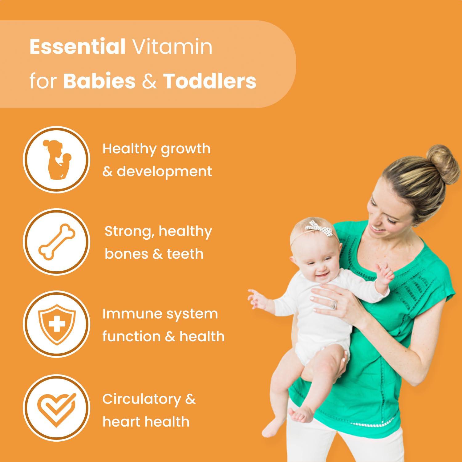 Mother\'s Promise Mother\'s Promise Organic Baby Vitamin D Drops | 100% Plant Based | Healthy Growth & Bone Development | Age Newborn+ | 180 Servings | Baby Vitamin D3 Liquid for Infants & Toddlers | 400 IU for Babies