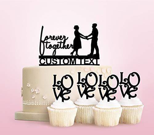 jjphonecase TC0014 Forever Together Party Wedding Birthday Acrylic Cake Topper Cupcake Toppers Decor Set 11 pcs with Personalized Your Name