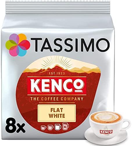 Coffee Shop Tassimo Kenco Flat White Coffee Pods (Pack of 2, Total 16 Servings)