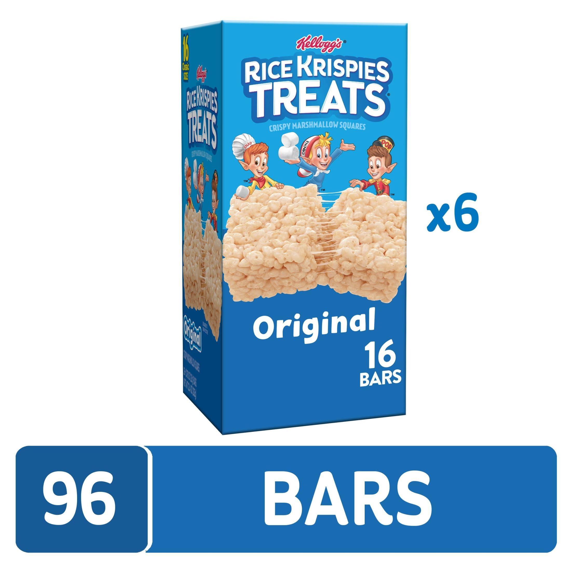 RICE KRISPIES TREATS Kellogg\'s Rice Krispies Treats, Crispy Marshmallow Squares, Original, 12.4oz (6 Count)