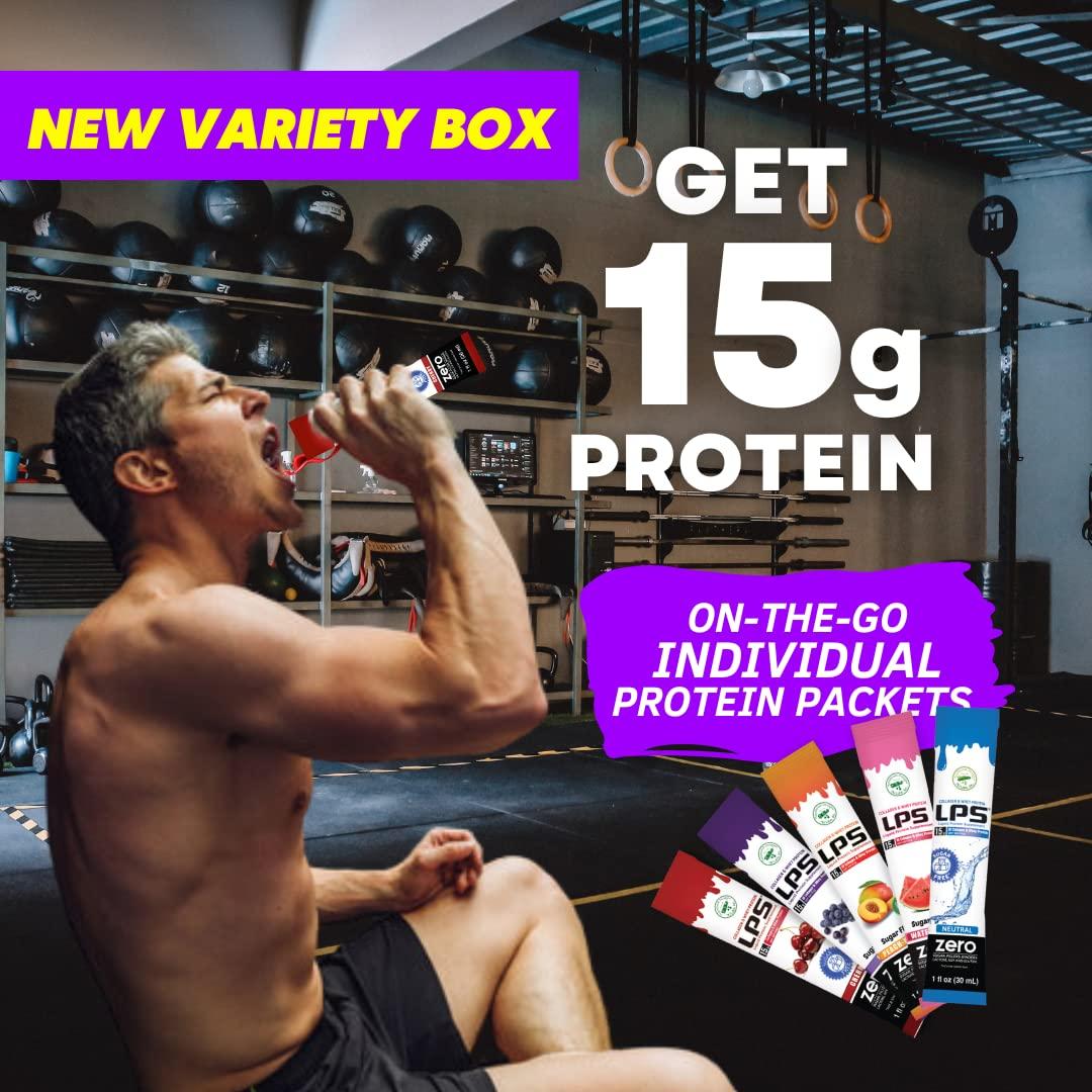 NUTRITIONAL DESIGNS ND LABS, INC SINCE 1986 Nutritional Designs LPS Liquid Collagen & Whey Protein Supplement - Non-GMO Drink, Sugar-Free - Promotes Healthy Skin & Hair for Men & Women, Single Serve (Variety Box, 30)